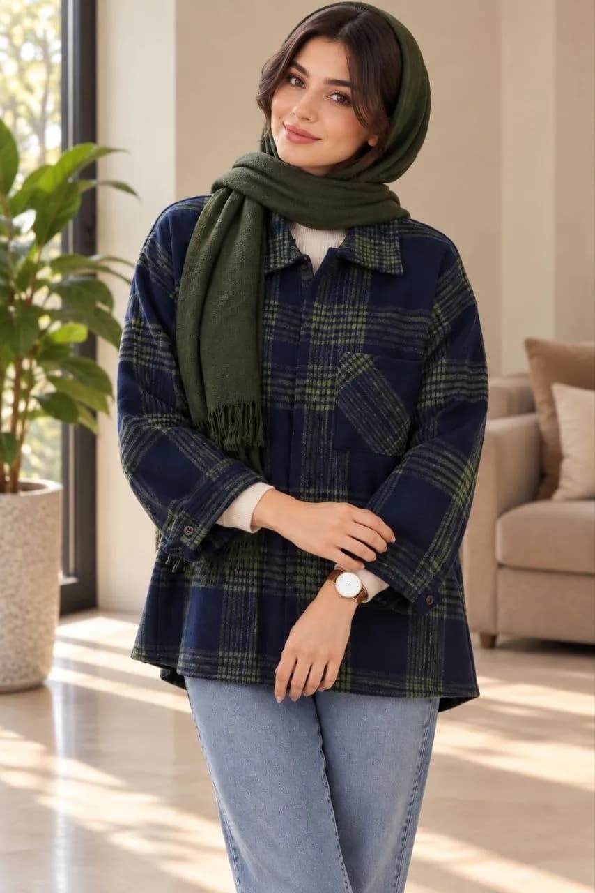 سویشرت طرح چهارخانه زنانه 3
